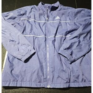 Adidas Track Jacket Windbreaker Full Zip Long Sleeve Mock Neck Mens Size XL